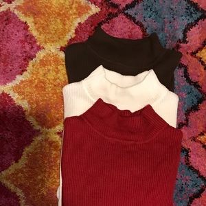 3 Croft & Barrow ribbed mock turtlenecks 1X
